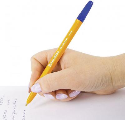 Ручка шариковая "Carina Orange", СИНЯЯ, корпус оранжевый, узел 1 мм, линия письма 0,5 мм, 141668 – фото 10