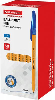 Ручка шариковая "Carina Orange", СИНЯЯ, корпус оранжевый, узел 1 мм, линия письма 0,5 мм, 141668 – фото 11
