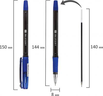 Ручка шариковая масляная с грипом "i-Rite GT PRO", СИНЯЯ, корпус тонирированный черный, узел 0,4 мм, 143303 – фото 4