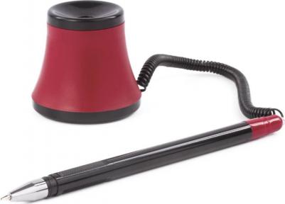 Ручка шариковая настольная масляная "Стенд-Пен №1", СИНЯЯ, корпус черный/красный, линия письма 0,35 мм, 141886 – фото 4