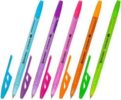 Ручка шариковая Ultra Neon, Комплект 50 штук, Синяя, узел 0,7 мм, чернила Германия, 880399