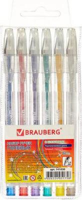 Ручки гелевые, НАБОР 6 шт., АССОРТИ, "Jet", чернила с блестками, узел 1 мм, линия письма 0,8 мм, 141030 – фото 8