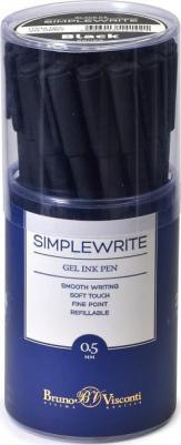 Ручка гелевая неавтоматическая SimpleWrite Black черная – фото 3