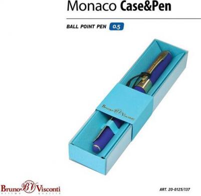 Ручка шариковая, 0.5 мм, Monaco, стержень синий, корпус сине-фиолетовый, в футляре – фото 3