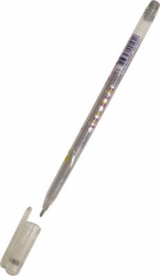 Ручка гелевая "Glitter Metal Jell" серебро с блестками, 1.0мм