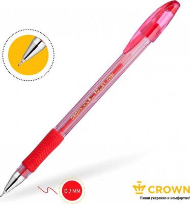 Ручка гелевая "Hi-Jell Needle Grip" красная, 0,7 мм, грип, игольчатый стержень – фото 8