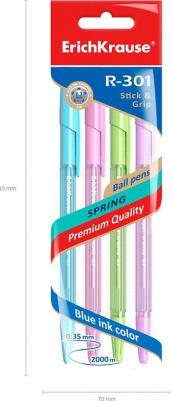 Набор ручек шариковых 4 штуки R-301 Spring Stick Grip – фото 4