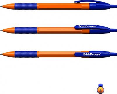 Набор ручек шариковых R-301 Orange Stick&Grip, 8 штук, узел 0.7 мм, цвет чернил синий, резиновый упор, корпус оранжевый – фото 2