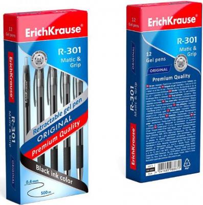 Ручка гелевая автоматическая R-301 Original Gel Matic & Grip стержень чёрный, 0,5 мм – фото 1