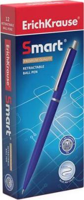 Ручка шариковая автоматическая "Smart", СИНЯЯ, корпус синий, узел 0,7 мм, линия письма 0,35 мм, 44967 – фото 6