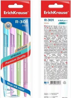 Ручка шариковая ® R-301 Spring Stick 0.7, синий в пакете 4 шт – фото 1
