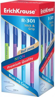 Ручка шариковая с грипом "R-301 Neon", СИНЯЯ, корпус тонированный, узел 0,7 мм, линия письма 0,35 мм, 42751 – фото 8