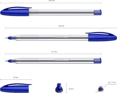 Ручка шариковая U-108 Classic Stick 1.0, Ultra Glide Technology, чер/синие 4756 – фото 1