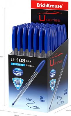 Ручка шариковая U-108 Classic Stick 1.0, Ultra Glide Technology, чер/синие 4756 – фото 6