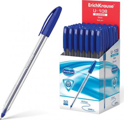 Ручка шариковая U-108 Classic Stick 1.0, Ultra Glide Technology, чер/синие 4756 – фото 10