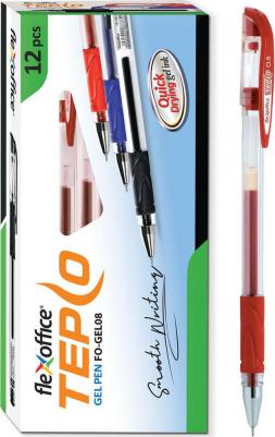 Ручка гелевая 0,5мм Tepco, красная (12шт) – фото 1