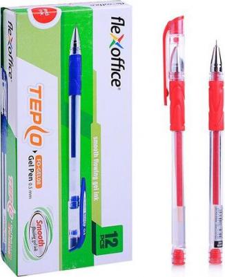 Ручка гелевая 0,5мм Tepco, красная (12шт) – фото 2