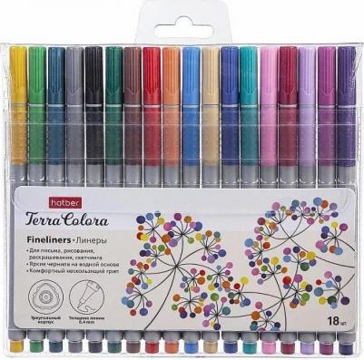 Набор Линеров -Terra Colora-. 18 цветов, на водной основе. В ПВХ-боксе