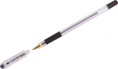 Ручка шариковая масляная с грипом "MC Gold", ЧЕРНАЯ, корпус прозрачный, узел 0,5 мм, линия письма 0,3 мм, BMC-01 – фото 6
