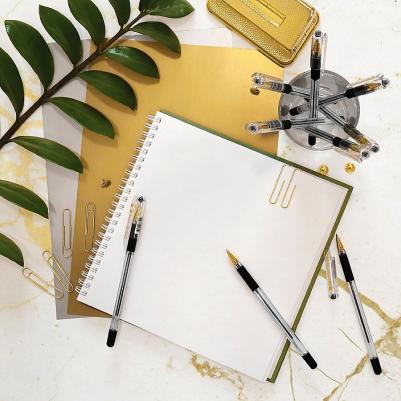 Ручка шариковая масляная с грипом "MC Gold", ЧЕРНАЯ, корпус прозрачный, узел 0,5 мм, линия письма 0,3 мм, BMC-01 – фото 8