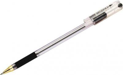 Ручка шариковая масляная с грипом "MC Gold", ЧЕРНАЯ, корпус прозрачный, узел 0,5 мм, линия письма 0,3 мм, BMC-01 – фото 10