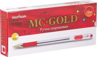 Ручка шариковая масляная с грипом "MC Gold", КРАСНАЯ, корпус прозрачный, узел 0,5 мм, линия письма 0,3 мм, BMC-03 – фото 19