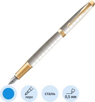 Ручка перьевая IM Premium F318 Pearl GT F сталь нержавеющая LR подар.кор