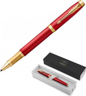 Ручка роллер IM Premium T318 Red GT F черные чернила подар.кор – фото 6