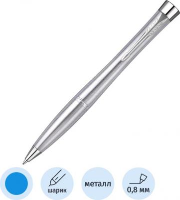 Ручка шариковая Urban Core K314 Metro Metallic CT M синие чернила подар.кор – фото 17