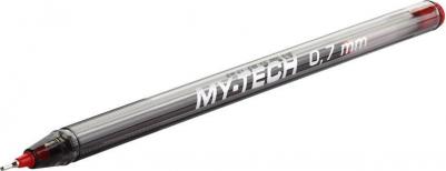 Ручка шариковая масляная "My-Tech", КРАСНАЯ, игольчатый узел 0,7 мм, линия письма 0,35 мм, 2240/25 – фото 6