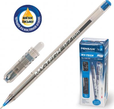 Ручка шариковая масляная "My-Tech", СИНЯЯ, игольчатый узел 0,7 мм, линия письма 0,35 мм, 2240 – фото 7