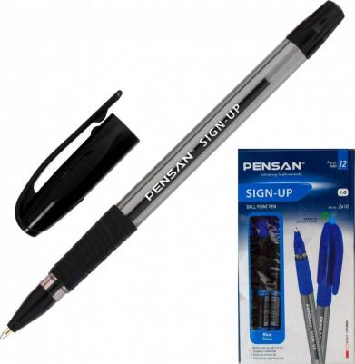 Ручка шариковая масляная с грипом "Sign-Up", ЧЕРНАЯ, 1 мм, линия письма 0,8 мм, 2410/12 – фото 7