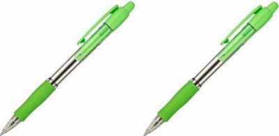 Ручка шариковая масляная автоматическая с грипом "Super Grip", СИНЯЯ, салатовые детали, узел 0,7 мм, линия письма 0,32 мм, BPGP-10R-F – фото 3