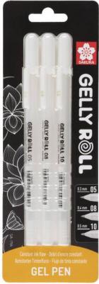 Набор ручек гелевых Gelly Roll BLXPGB3A, белые, 0,8 мм, 3 шт