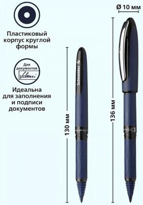 Ручка-роллер "One Business", ЧЕРНАЯ, корпус темно-синий, узел 0,8 мм, линия письма 0,6 мм, 183001 – фото 8