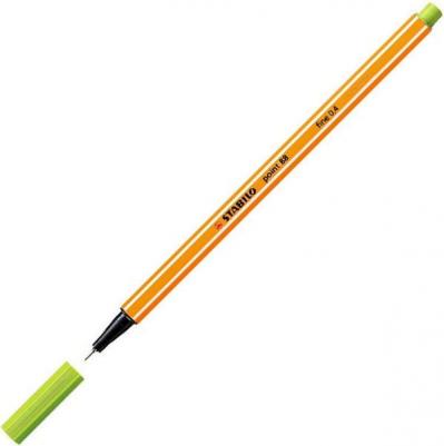Ручка капиллярная "Point 88", СВЕТЛО-ЗЕЛЕНАЯ, корпус оранжевый, линия письма 0,4 мм, 88/33