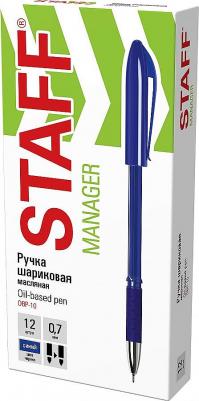 Ручка шариковая масляная с грипом "Manager OBP-10", СИНЯЯ, узел 0,7 мм, линия письма 0,35 мм, 143743 – фото 2