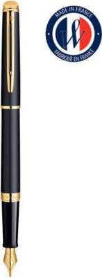 Ручка перьевая Hemisphere Matte Black GT F сталь нержавеющая/позолота 23К подар – фото 9