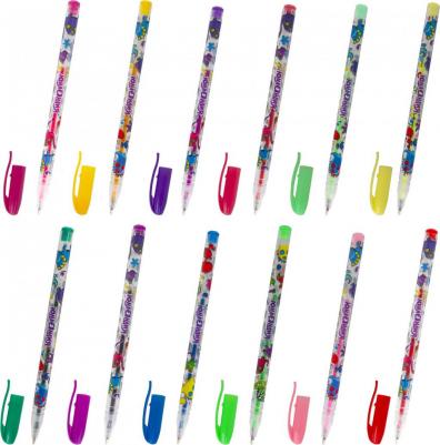 Ручки гелевые, НАБОР 12 шт. НЕОН, корпус с печатью, узел 0,7 мм, линия письма 0,5 мм, 142806 – фото 16