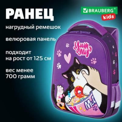 Ранец KIDS START, 1 отделение, 2 кармана, "Sweet cheeks", велюровая панель, 35х26х13см, 272093