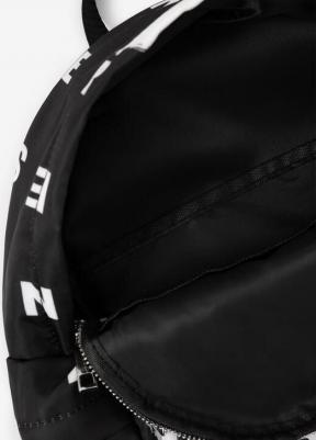 Рюкзак мягкой формы из плащовки черный с принтом для девочки – фото 1