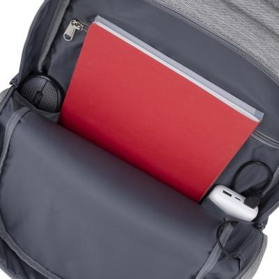 рюкзак для ноутбука унисекс 7567 grey/dark blue 17.3" – фото 5
