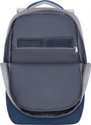 рюкзак для ноутбука унисекс 7567 grey/dark blue 17.3" – фото 12