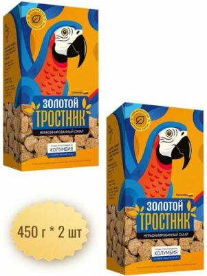 Сахар Золотой Тростник тростниковый нерафинированный кусковой 450г