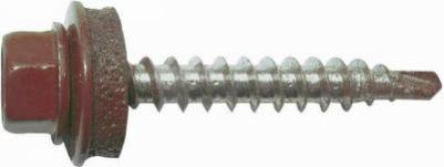 Саморез кровельный 4,8x35 250 шт RAL 3009 оксидно-красный