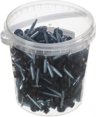 Саморезы кровельные с буром 35х4,8 мм темно-коричневые RR 32 250 шт – фото 1