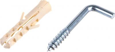 Оцинкованный L-образный крюк-шуруп d3,6хL30 мм 3 шт