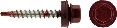 Саморезы кровельные с буром 35х4,8 мм металл-дерево красное вино RAL 3005 4680567393331