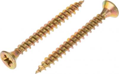 Саморез универсальный 4х35, желтый цинк, короб, цена за 1 упак – фото 2