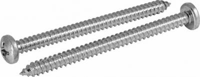 Острый оцинкованный саморез Саморез DIN 7981 4.2x70 цинк, кор. 100 шт., полусфера, шлиц PH2, острый 814270003100